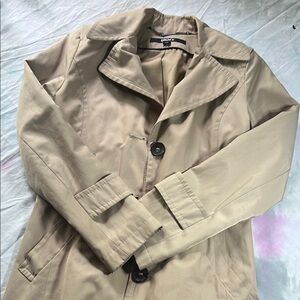 Dkny Tan Trench Coat Classic Tailored Style